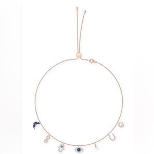 Swarovski Rose gold tone crystal protective charm bolo necklace- brand new